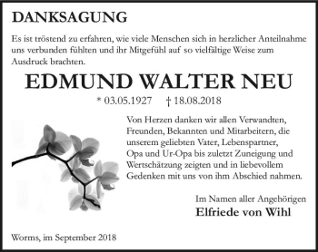 Traueranzeige von Edmund Walter von vrm-trauer