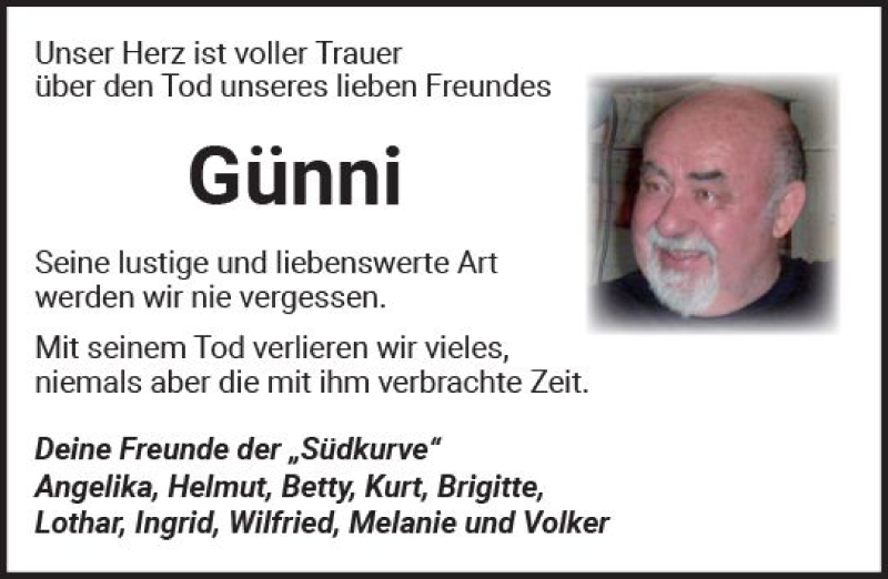  Traueranzeige für Günni  vom 22.09.2018 aus  Kreisanzeiger