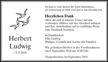 Traueranzeige von Herbert Ludwig von  Camberger Anzeiger