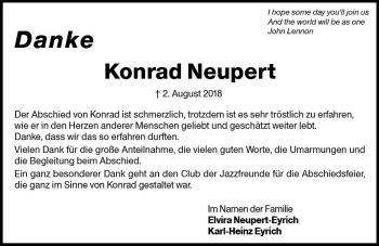 Traueranzeige von Konrad Neupert von vrm-trauer
