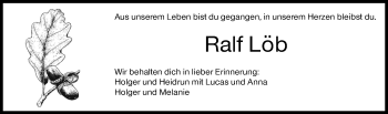 Traueranzeige von Ralf Löb von vrm-trauer