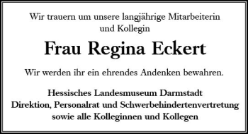 Traueranzeige von Regina Eckert von vrm-trauer