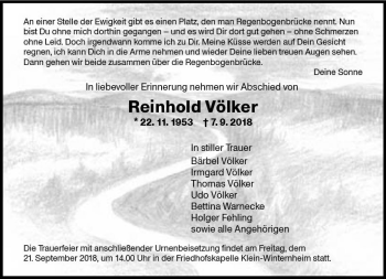 Traueranzeige von Reinhold Völker von vrm-trauer