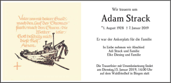 Traueranzeige von Adam Strack von vrm-trauer