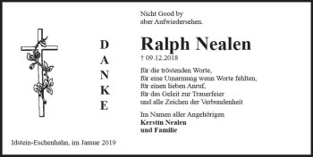 Traueranzeige von Ralph Nealen von vrm-trauer