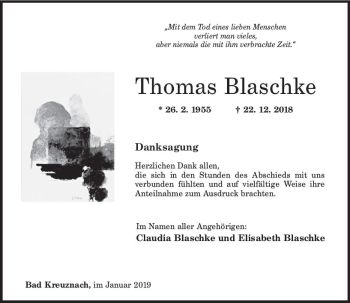 Traueranzeige von Thomas Blaschke von vrm-trauer