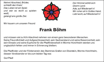 Traueranzeige von Frank Böhm von vrm-trauer