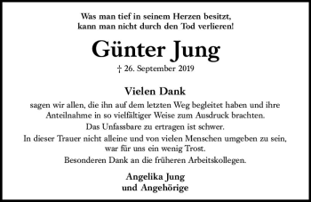 Traueranzeige von Günter Jung von vrm-trauer