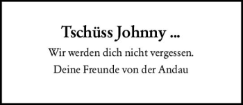 Traueranzeige von Johnny  von vrm-trauer