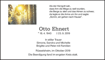 Traueranzeige von Otto Ehnert von vrm-trauer
