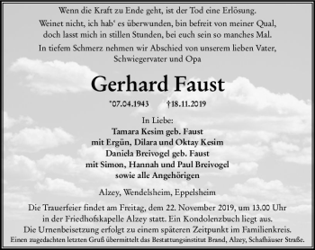 Traueranzeige von Gerhard Faust von vrm-trauer