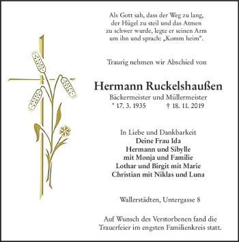 Traueranzeige von Hermann und Sibylle von vrm-trauer