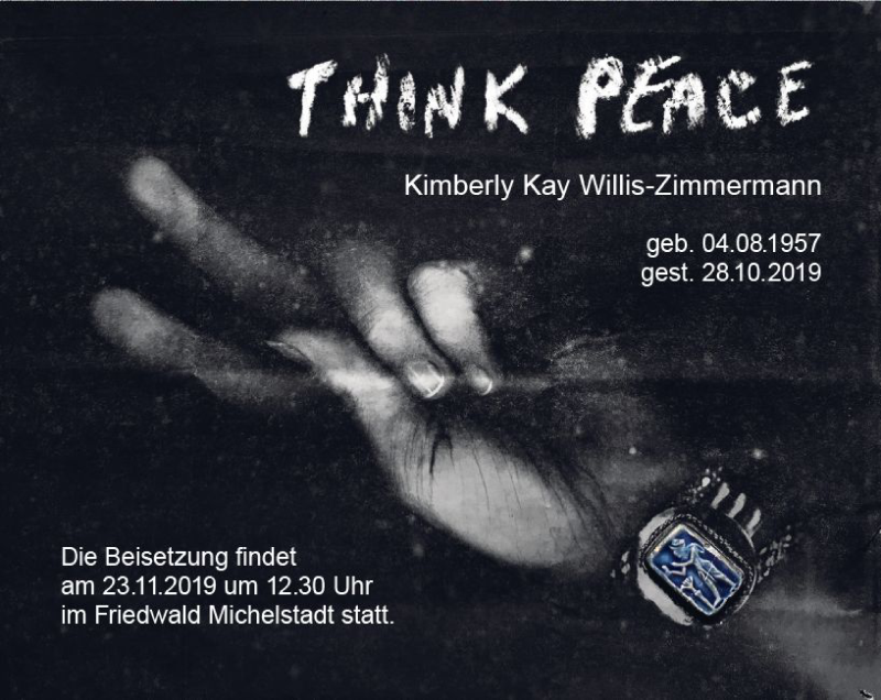  Traueranzeige für Kimberly Kay Willis-Zimmermann vom 02.11.2019 aus vrm-trauer