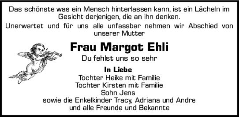  Traueranzeige für Margot Ehli vom 16.11.2019 aus vrm-trauer