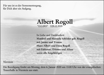 Traueranzeige von Albert Rogoll von vrm-trauer