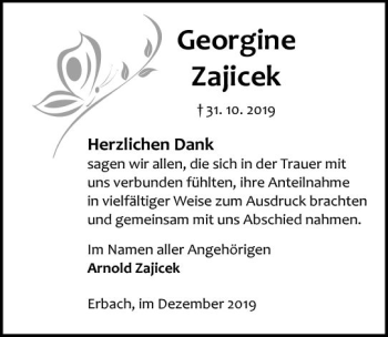 Traueranzeige von Georgine Zajicek von vrm-trauer