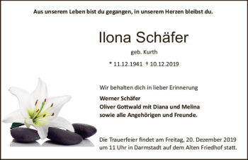 Traueranzeige von Ilona Schäfer von vrm-trauer
