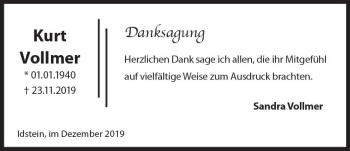 Traueranzeige von Sandra Vollmer von vrm-trauer