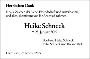 Traueranzeige von Heike Schneck von vrm-trauer