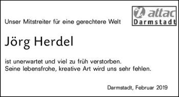 Traueranzeige von Jörg Herdel von vrm-trauer