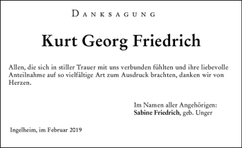 Traueranzeige von Kurt Georg Friedrich von vrm-trauer
