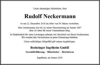 Traueranzeige von Rudolf Neckermann von vrm-trauer