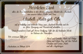 Traueranzeige von Elisabeth Mohr von vrm-trauer