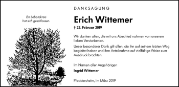 Traueranzeige von Erich Wittemer von vrm-trauer