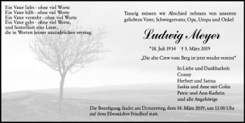 Traueranzeige von Ludwig Meyer von vrm-trauer
