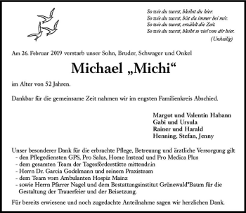 Traueranzeige von Michael  von vrm-trauer