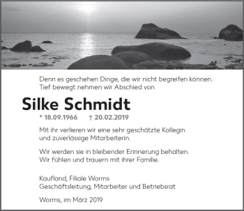 Traueranzeige von Silke Schmidt von vrm-trauer