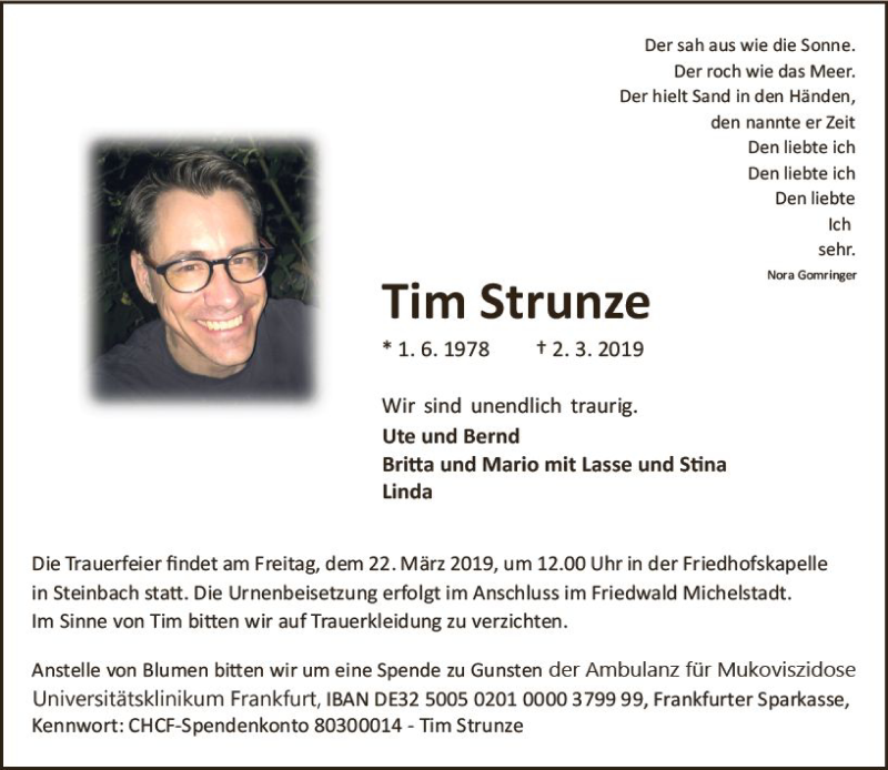  Traueranzeige für Tim Strunze vom 09.03.2019 aus vrm-trauer