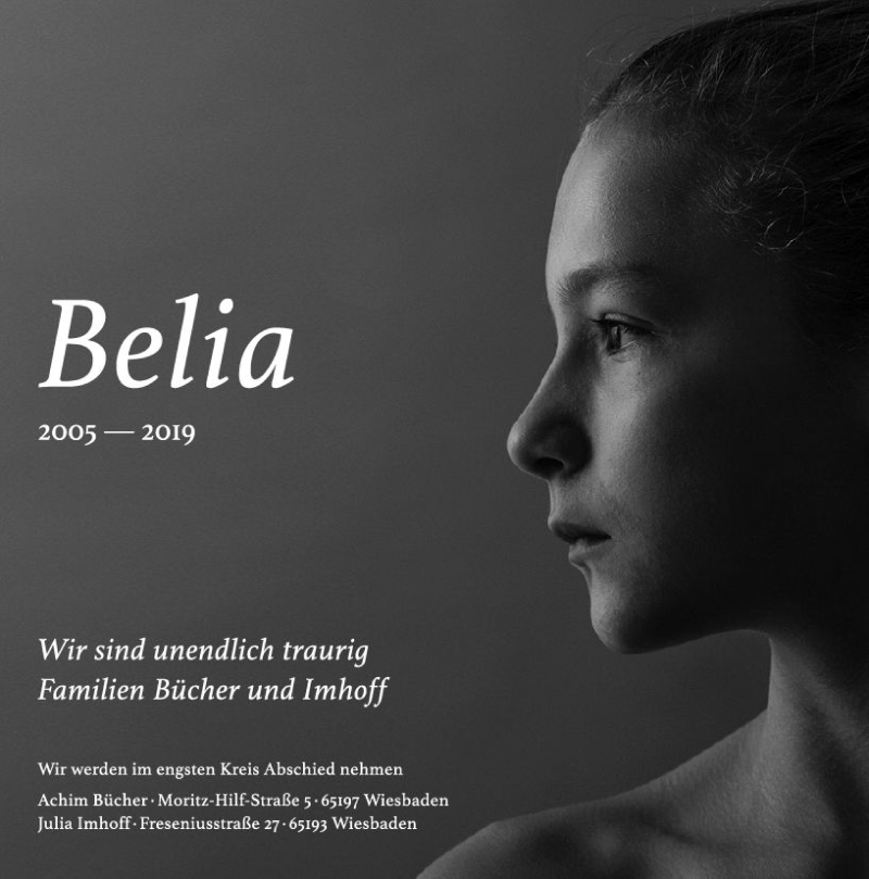  Traueranzeige für Belia  vom 24.04.2019 aus vrm-trauer