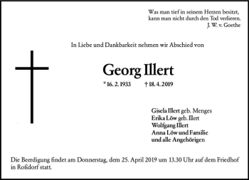 Traueranzeige von Georg Illert von vrm-trauer
