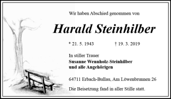 Traueranzeige von Harald Steinhilber von vrm-trauer