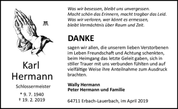 Traueranzeige von Karl Hermann von vrm-trauer