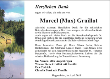 Traueranzeige von Marcel Max Graillot von vrm-trauer