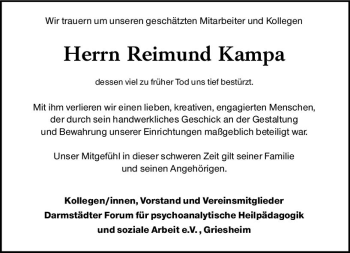Traueranzeige von Reimund Kampa von vrm-trauer