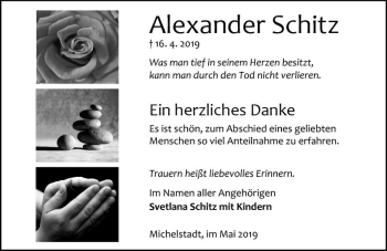Traueranzeige von Alexander Schitz von vrm-trauer