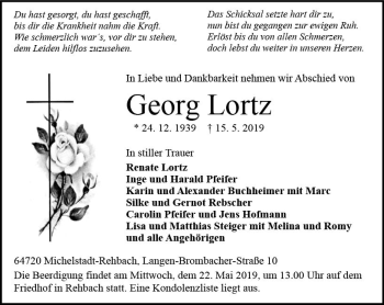 Traueranzeige von Georg Lortz von vrm-trauer