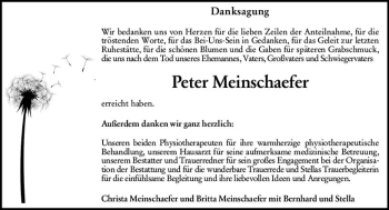 Traueranzeige von Peter Meinschaefer von vrm-trauer
