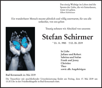 Traueranzeige von Stefan Schirmer von vrm-trauer
