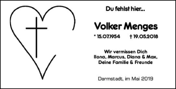 Traueranzeige von Volker Menges von vrm-trauer