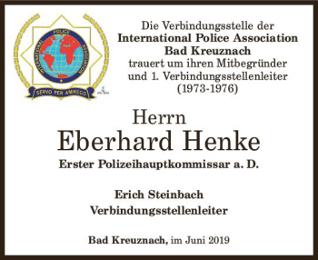 Traueranzeige von Eberhard Henke von vrm-trauer