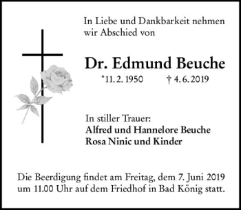 Traueranzeige von Edmund Beuche von vrm-trauer