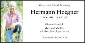 Traueranzeige von Hermann Högner von vrm-trauer