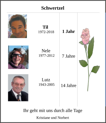 Traueranzeige von Lutz Schwertzel von vrm-trauer