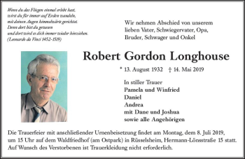 Traueranzeige von Robert Gordon Longhouse von vrm-trauer
