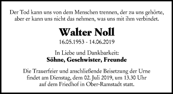 Traueranzeige von Walter Noll von vrm-trauer