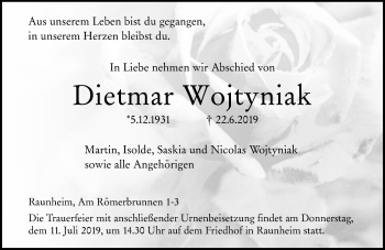 Traueranzeige von Dietmar Wojtyniak von vrm-trauer